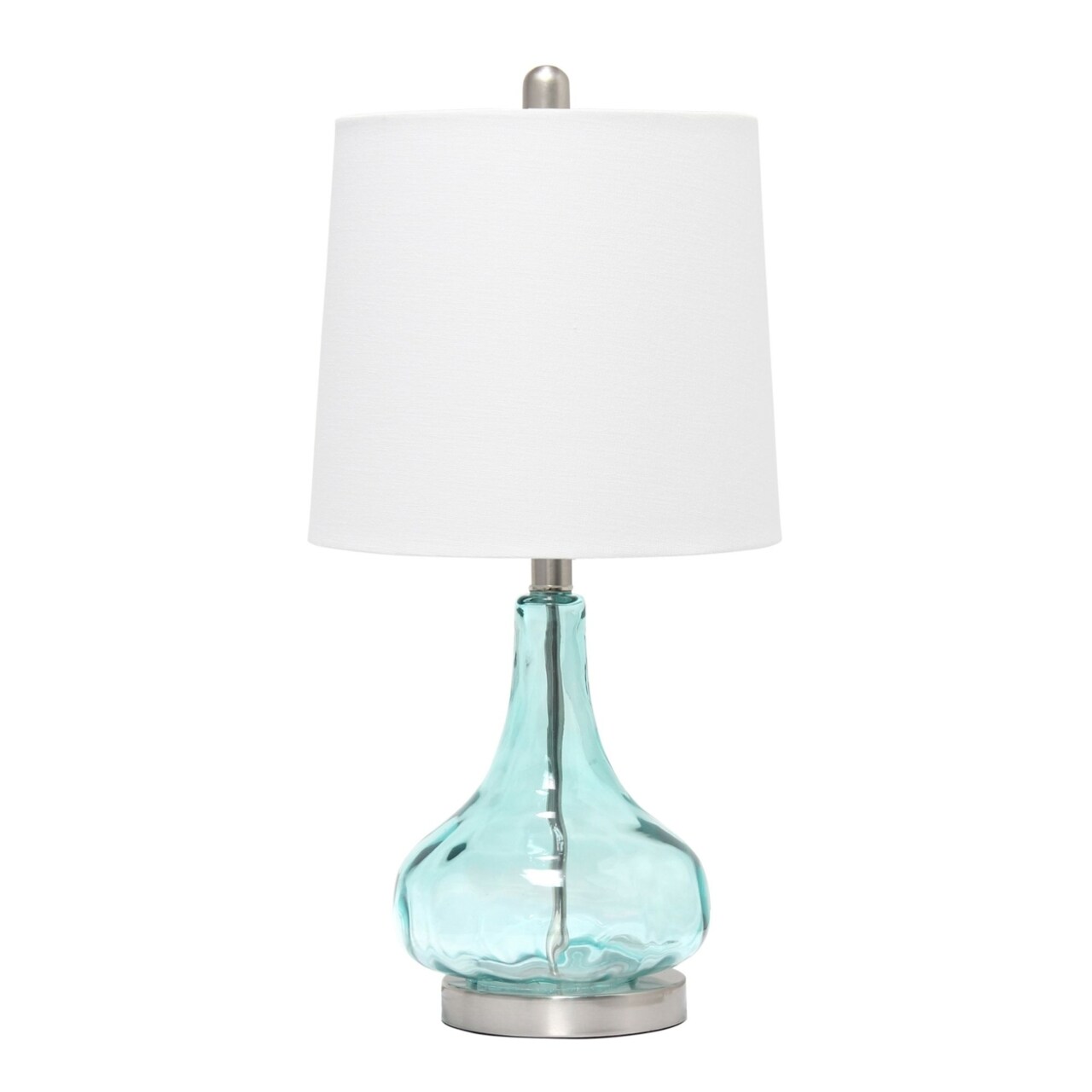 Elegant Designs Home Decorative Indoor Clear Glass Table Lamp - Blue